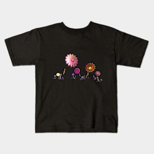 Flowers in a Row Kids T-Shirt